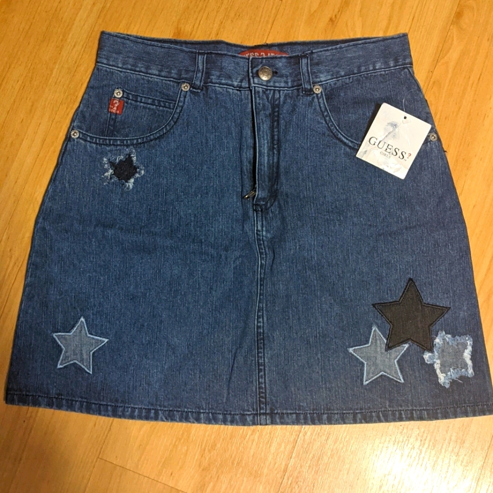 NWT Girls GUESS Denim Star Skirt